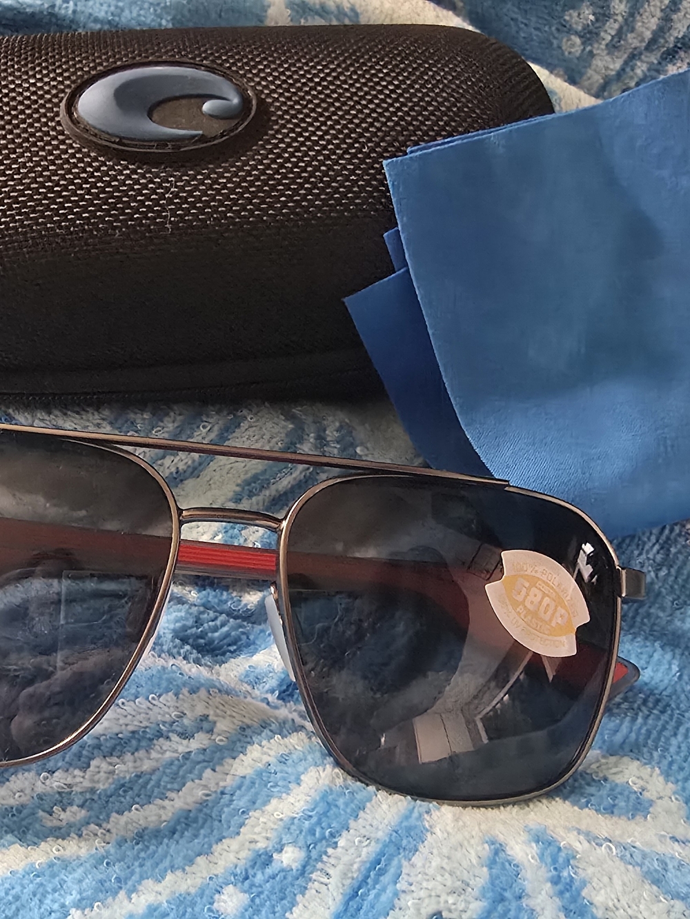 Costa Wader Sunglasses Polarized Red And Black Aviator Style New